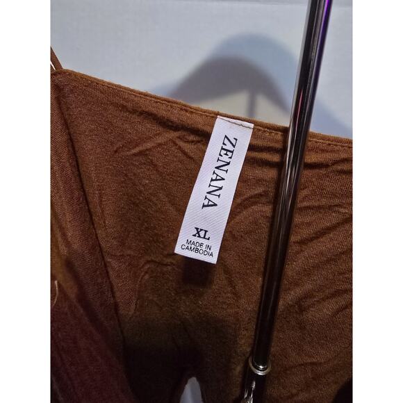 Zenana Women's Brown Spaghetti Strap Tank Top Size XL Soft Stretchy Casual Basic - Picture 3 of 3